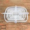 Tampas de Silicone de Grau Alimentício para Potes de Conservação, Tampas de Vedação Multifuncionais, Tampas Quadradas Elásticas Portáteis para Copos, Conjunto de 6 Tampas à Prova de Vazamento