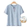 Roupas de Verão para Mulheres de Meia-Idade e Idosas, Blusas de Algodão Puro de Manga Curta, Roupas de Vovó, Conjuntos de Verão, Camisetas de Algodão para Senhoras Idosas
