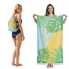 Toalla de playa plegable de gran tamaño 80X160, toalla de baño estampada, toalla de playa integrada, bolsa integrada, portátil