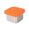 Taza Cuadrada para Salsa de Acero Inoxidable 304 Modelo Nuevo Transfronteriza con Sello de Silicona Antideslizante, Recipiente Multiusos para Aderezo de Ensalada