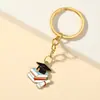 Llavero Metálico con Esmalte Temporada de Graduación, Toga Académica, Birrete de Doctor, Colgante para Bolso, Regalo Conmemorativo de Graduación Estudiantil
