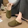 Nuevos Zapatos de Felpa Retro Birkenstock de Media Pantufla para Otoño/Invierno 2026 para Mujer, Calzado de Exterior con Suela Gruesa, Calientes, Fáciles de Poner, Zapatos Peludos Perezosos