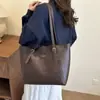 Nuevo Estilo Coreano Color Puro Gran Capacidad Moderno para Salir Casual Retro 2025 Estilo Extranjero Bolso Bandolera Bolso Tote de Hombro para Mujer