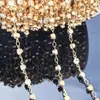 Corrente de strass corrente diy corrente de garra redonda de diamante corrente de garra redonda acessórios de vestuário corrente de cobre puro galvanoplastia roupa sapato bolsa corrente artesanal