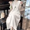 Vestido de Verano con Bordado Pesado de Cuello en V Estilo Étnico Transfronterizo Nuevo Holgado Adelgazante Elegante de Manga Corta para Mujer Vestido Largo