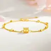 Joias Douradas de Areia Novo Estilo Chinês Pulseira Brilhante de Duas Camadas Cintura Fina Feminina Estilo Nacional Loja de Ouro Mesmo Estilo Joias de Mão Atacado