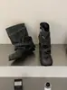 Botas Western Retro para Mujer 2026 Nuevo Estilo Botas Arrugadas de Tacón Grueso Botas Negras Cortas para Pantalón Botas de Caballero
