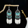 Aretes de Estilo Exótico de Venta Caliente Retro Literario Clásico Dignificado Ganchos para la Oreja Versátil Hueco Moda Borla Colgantes