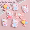 Pajarita de Corazón de Dibujos Animados Meow Creativa Hecha a Mano DIY Accesorios de Pegamento de Crema Resina Accesorios Pequeños Materiales para Joyería Venta al por Mayor