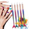 Pluma de Silicona para Uñas con Diseño de Cola de Pez Pluma de Cabeza de Pegamento para Uñas Doble Cabeza con Tallado de Diamantes Hueco Estampado Pluma Degradada Herramientas para Uñas