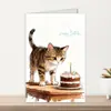 Novo Cartão de Cumprimentos de Feliz Aniversário Conjunto de Cartões de Cumprimentos com Envelope Amazon Gatinho de Desenho Animado Cartão com Mensagem Afetuosa