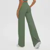 Pantalones de Yoga Transfronterizos Europeos y Americanos Cintura Alta Pierna Recta Sueltos Adelgazantes Pierna Ancha Ropa de Yoga Deportiva Exterior Fitness para Mujer