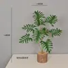 Planta Verde Artificial 9 Cabezas Malanga Silvestre Lirio de Calas Decoración del Hogar Accesorio de Fotografía Modelo de Hoja Octagonal Decoración de Habitación Syngonium