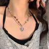 Collar de Cadena con Colgante de Gota de Amor de Piedra Colorida Esmaltado Nuevo Verano 2023 Accesorios Nicho Celebridad de Internet Dulce Cool Spice