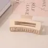 Pinza para el Cabello Mate Transfronteriza Tipo Pinza de Tiburón con Acabado de Alta Gama, Pinza de Garra Rectangular Simple de 13 cm, Tamaño Grande para Cabello Grueso, Accesorio para el Cabello para Mujer