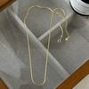 S925 Sterling Silver Light Luxury Simple Explosive Fine Plain Snake Bone Chain Necklace Ins Elegant Niche High-end Sense Overlapping All-match