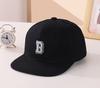 Comercio Exterior Sombrero para Niños al por Mayor Plano a lo Largo Gorra de Béisbol Europea y Americana Color Sólido Letra B Gorra Hip-Hop Tendencia Gorra Hip-Hop Transfronteriza