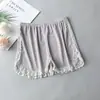 Shorts de Segurança de Renda de Seda de Gelo para Mulheres, Anti-Exposição, Estilo Verão Fino, Shorts Protetores Elásticos de Três Pontos para Roupas Externas