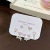 Brincos de Estrela Pendurados nas Costas Love English Conjunto de Três Peças para Mulheres Agulha de Prata Mini Pequeno Exquisito Stud de Cartilagem Brincos de Estudante