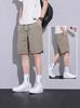 Pantalones cortos de seda de hielo para hombre, de verano, finos, informales, holgados, de malla de secado rápido, para playa, ropa de trabajo, pantalones deportivos