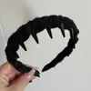 Faixa de Cabelo Alta Enrolada em Lã para Mulheres no Outono e Inverno, Faixa de Cabelo de Alto Padrão com Dentes, Grampo Antiderrapante para Lavar o Rosto, Acessório de Cabelo