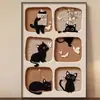 Pintura Decorativa para Sala de Estar con Temática de Gatos, Pintura de Pie, Pintura para Colgar en la Pared detrás del Sofá, Arte de Pared para la Entrada, Pintada a Mano en el Pueblo de Dafen, Shenzhen