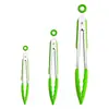 Pinza para barbacoa de tres piezas para el hogar, pinza para alimentos de silicona de acero inoxidable para cocina, pinza para barbacoa de carne, pinza para hornear pan