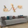 Conjunto Combinado de Estrutura de Escalada para Gatos Montada na Parede em Madeira Maciça com Acessórios Completos para Parede para Evitar que Gatos Arranhem