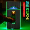 Aleación de aluminio A15 plástico 20 piezas de humo fino luminoso pitillera carga USB encendedor encendedor pitillera letras transfronterizo