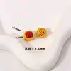 Cuentas Espaciadoras Estilo Antiguo Chapadas en Oro con Incrustaciones de Piedra Roja del Sur Imitación para Pulseras de Abalorios Hechas a Mano para DIY, Cuentas con Agujero Pasante, Accesorios del Año del Caballo