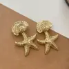 Pendientes de Estrella de Mar y Concha Transfronterizos Europeos y Americanos, Estilo Vacaciones en el Océano, Pendientes para Mujer de Oficina, Citas, Bodas, Venta al por Mayor de Fábrica