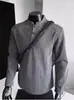 Sudadera Henley con patrón de espiga estilo americano para hombre, de otoño, moderna, elegante, corte relajado, capa interior casual, top