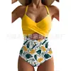 Europa y Estados Unidos nuevo traje de baño de una pieza combinación de colores sexy con tiras cruzadas huecas traje de baño para mujer Amazon transfronterizo disponible al por mayor