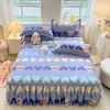 Saia de Cama Dupla Renda Transfronteiriça Conjunto de Três Peças Cobertura de Cama Espessa Antiderrapante Saia de Cama Cobertura de Cama de Peça Única Saia de Cama Atacado