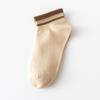 Calcetines de color liso para mujer, de algodón, cortos, de primavera y verano, estilo japonés, con barras paralelas, estilo universitario, bajos, para el cabello.