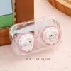 Estuche para Lentes de Contacto de Gato de Dibujos Animados, Caja de Almacenamiento Linda para Gafas de Niña, Estuche de Lentes de Contacto de Alta Gama con Tapa Antivuelco