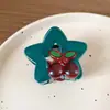 Nuevo Clip de Pelo Coreano de Cereza y Estrella de Colores para Mujer, Pinza de Garra Linda y de Moda, Clip Lateral, Pinza de Tiburón, Accesorio para el Cabello Infantil