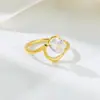 Design geométrico europeu e americano sentimento gota anel de diamante personalidade da moda simples anel de aço de titânio mulheres não desbotam atacado Coringa