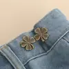Trébol de Cuatro Hojas Cintura Ajustable Botón Desmontable Sin Costura Botón de Cintura Herramienta de Reducción de Cintura para Jeans