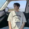 Camiseta de manga corta para hombre estilo tie-dye americano, nueva colección de verano 2026 marca de moda de alta calle, corte holgado, tacto de alta gama, top de manga media con cuello redondo