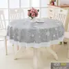 Toalha de Mesa Redonda Grande para Hotel Toalha de Mesa Redonda de Plástico para Hotel Impermeável e à Prova de Óleo Sem Lavagem Anti-Escaldante Fabricante de Toalha de Mesa Redonda Grande Atacado