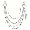Joyería Transfronteriza Europea y Americana, Cadena Corporal Metálica Simple con Forma de Corazón, Cadena de Mariposa para Jeans de Moda Callejera