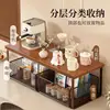 Prateleira de Armazenamento para Mesa Suporte para Copos Artefato de Armazenamento de Copos Gaveta Estilo Mesa de Jantar Bancada Lateral Lanches Camadas Múltiplas Saquinhos de Chá Xícaras de Chá