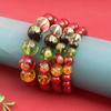 Pulsera de Cinabrio Dios de la Riqueza de Cinco Vías Zodiaco de Este Año Cinco Elementos Arena de Oro Púrpura Cuentas Redondas Pulsera de un Círculo Sencillo para Hombres y Mujeres Regalo de Año Nuevo