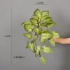 Colgante de Pared de Enredadera de Ratán Artificial Planta Verde Artificial Hoja de Manzana Manzano Cesta Colgante Enredadera Pared Rábano Verde Hoja de Siete Estrellas Colgando en la Pared