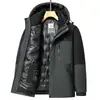 Chaqueta de plumón para hombre 2026 Invierno, Con capucha, Forro desmontable, Multifuncional para hombres de mediana edad de negocios, Abrigo cálido casual para exteriores