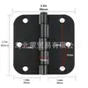 Bisagra de puerta redonda negra mate de 3.5 pulgadas de hierro plano doble pliegue estándar para puerta interior de dormitorio de 3 1/2 pulgadas