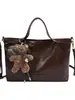 Bolsa Casual de Ombro Único para Mulheres 2026 Nova Obra Original Trabalho Escola Trajeto Couro Macio Grande Capacidade Bolsa Tote Simples