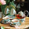Juego de Té de la Tarde Inglés juego Tetera de Flores Calentador con Velas Juego de Té de la Tarde Francés Tetera de Frutas Taza de Té de Flores juego
