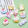 Casa de Pasteles Animales Brillante Dibujos Animados Pegamento de Crema Accesorios Hebilla de Zapato con Agujero Material Accesorios de Resina Joyería DIY Pasador de Pelo